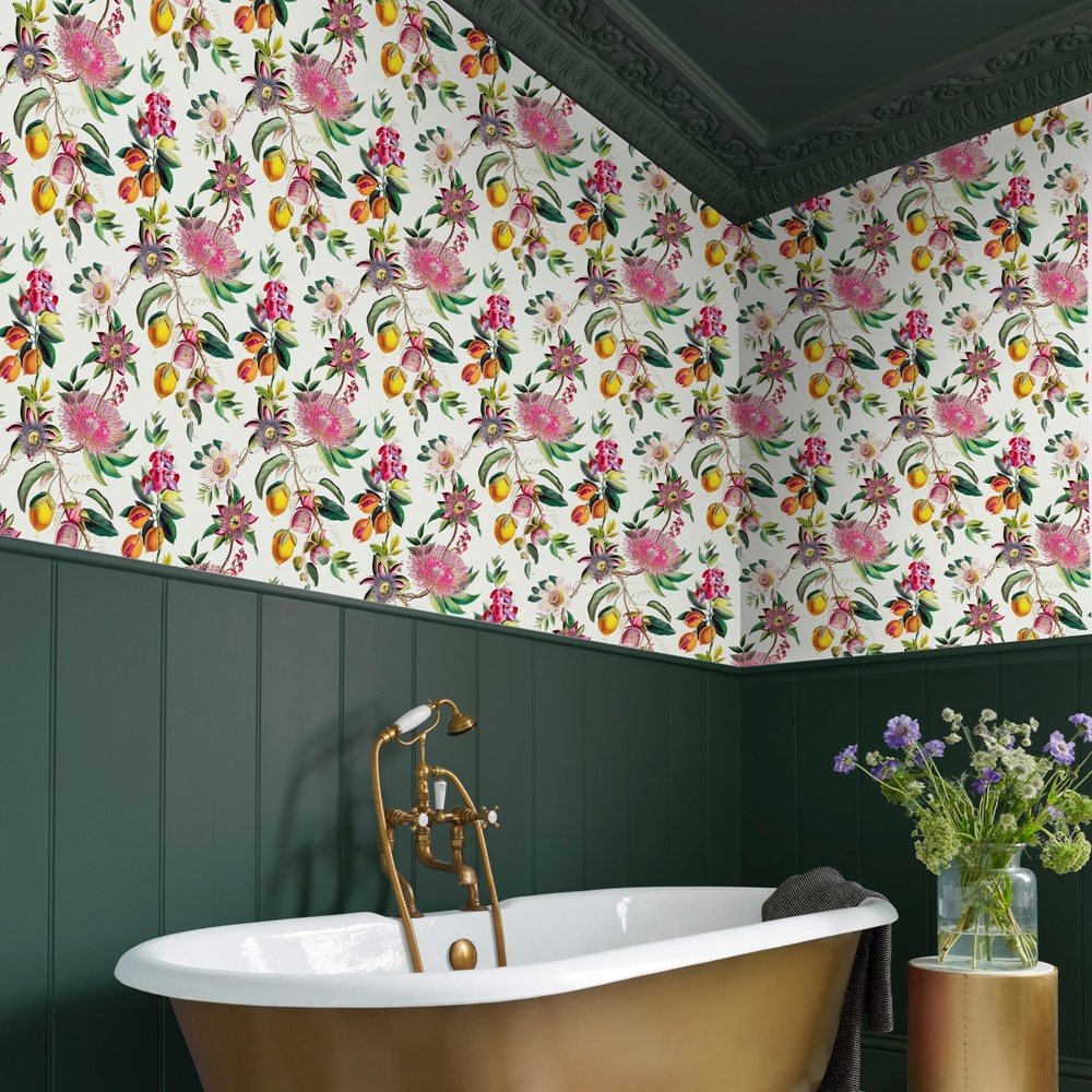 Physic Garden Wallpaper 127919 by Graham & Brown in Lush White